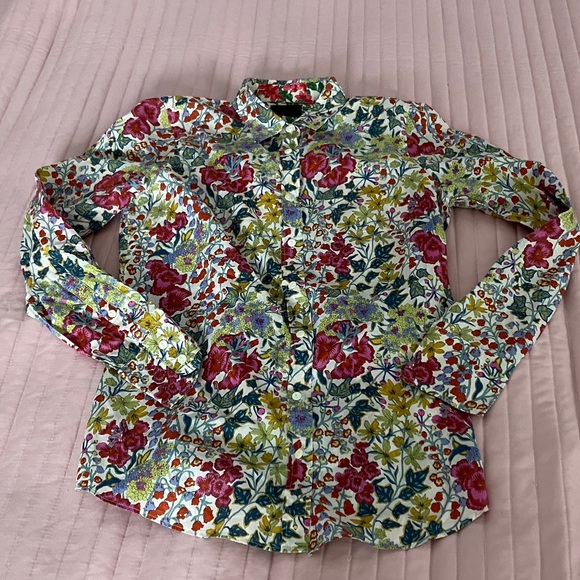 J.Crew x Liberty of London beautiful floral cotton long sleeve blouse EUC 4 - Picture 5 of 10